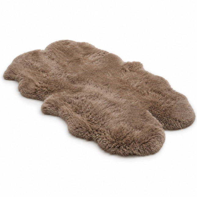 Genuine Sheepskin Mushroom Quad Natural Fluffy Silky Soft Real Wool Rug