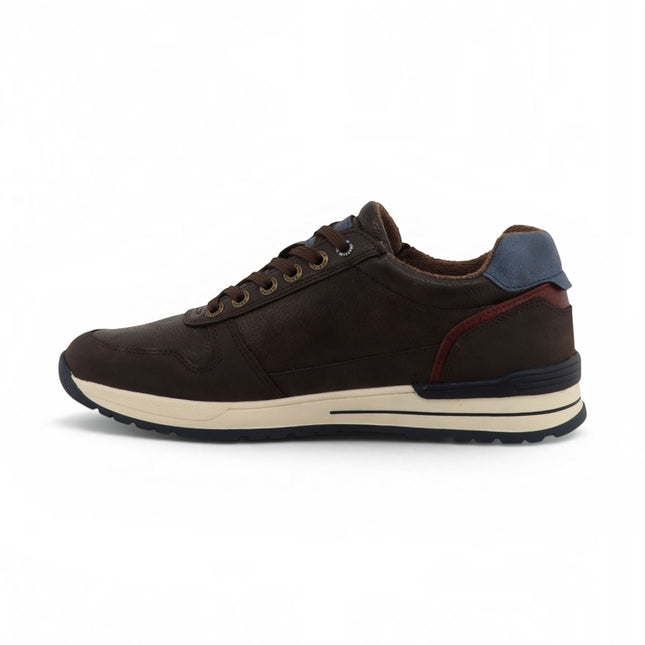 Mustang Men's Brown Faux Leather Trainer Sneaker Shoes - M0281006