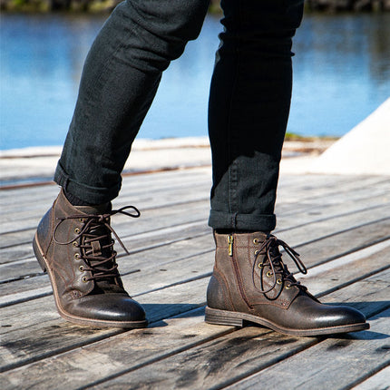 Windsorsmith Mens Brown Leather Casual Chukka Ankle Desert Boots - Sebastien