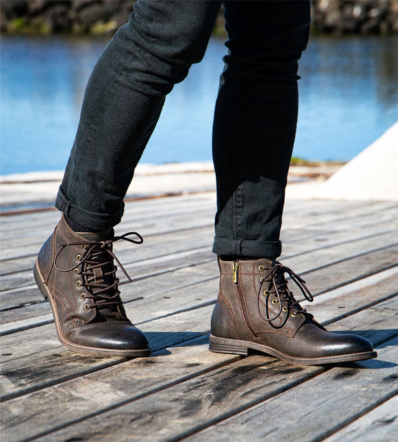 Windsorsmith Mens Brown Leather Casual Chukka Ankle Desert Boots - Sebastien