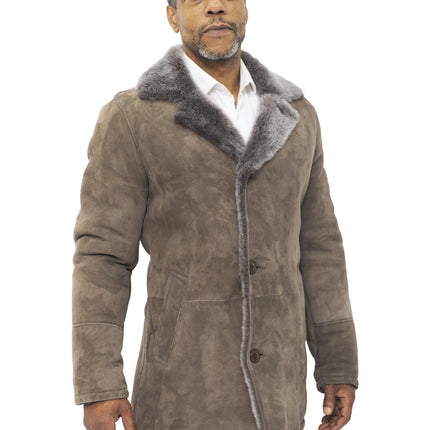 Mens Sheepskin Classic Car Coat-Avondale