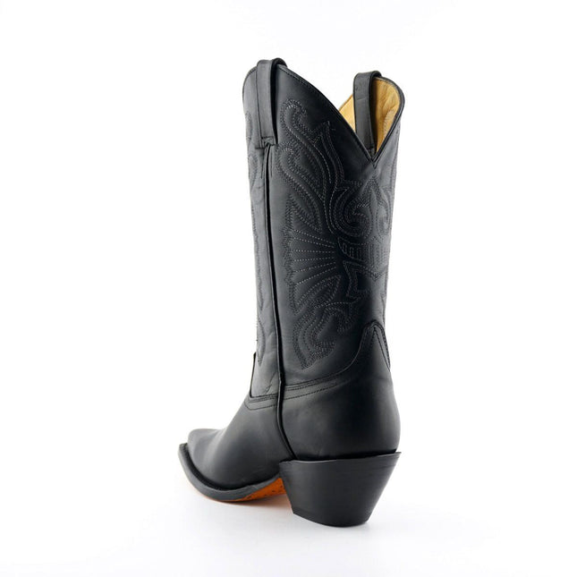 Grinders Black Leather Western Cowboy Boots - Buffalo