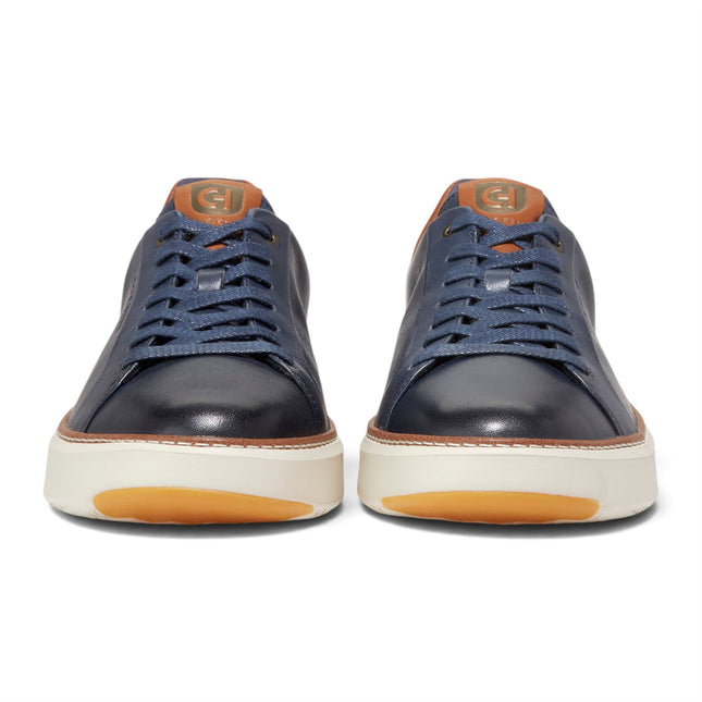 Cole Haan Men's GrandPro Luxe Mile Trainer Blue Leather Sneakers - C37158