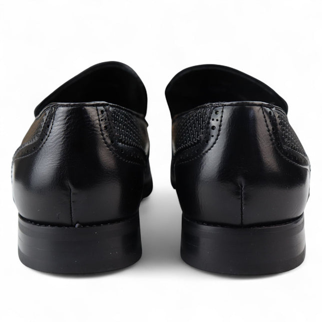 Men's Black Tassel Moccasin Loafers Smart Slip-On Dress Shoes
