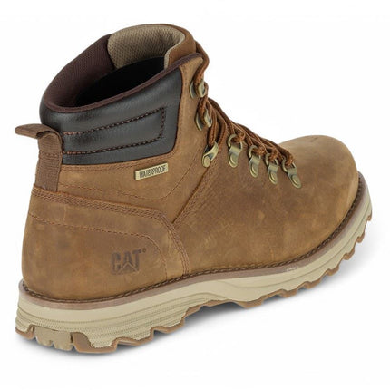 Caterpillar Mens Sire Waterproof Brown Sugar Leather Cat Work Boots