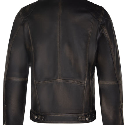 Mens Moto Leather Biker Jacket-Taiwan