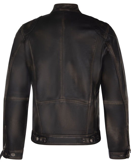 Mens Moto Leather Biker Jacket-Taiwan