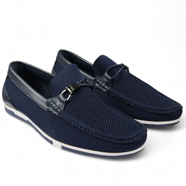 Men's Navy Lightweight Mesh Slip-On Breathable Loafers