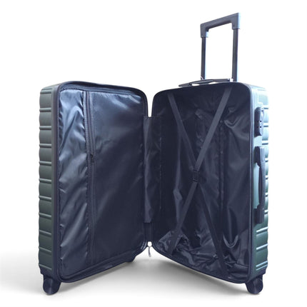 Hardshell Green Suitcase Set Robust 8 Wheel Luggage Cabin Case Bag