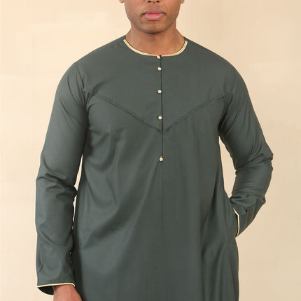 Men's Omani Eid Green Thobe  Saudi Emirati Jubba Robe