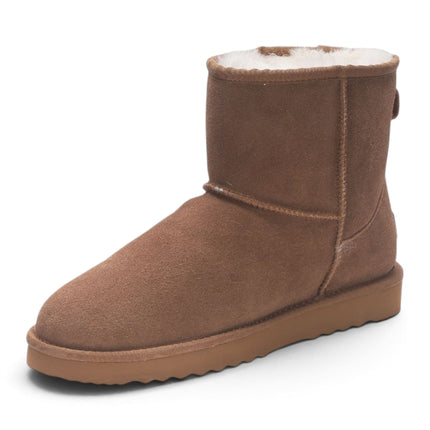 Men's Chestnut Tan Real Sheepskin Suede Winter Ankle Boots - Harbour