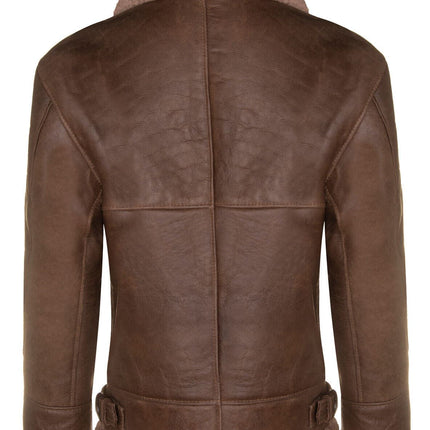 Mens B3 WW2 Sheepskin Leather Flying Aviator Jacket-Houston