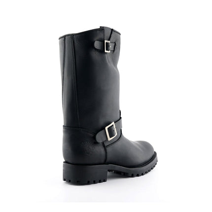 Grinders Mens Black Western Combat Leather Boots - Wild One