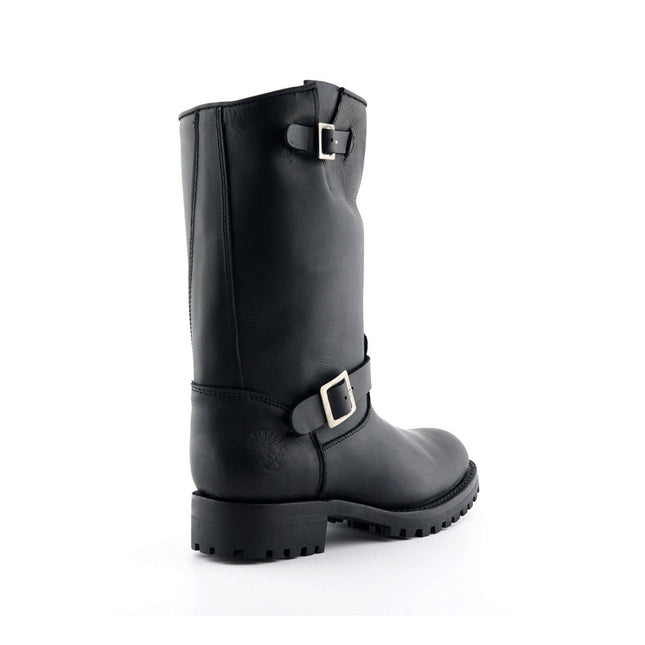 Grinders Mens Black Western Combat Leather Boots - Wild One