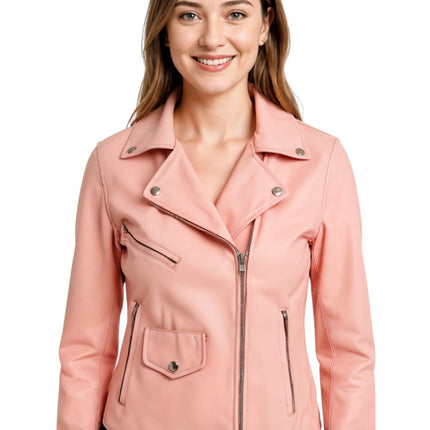Women's Classic Brando Biker Leather Jacket - Broome