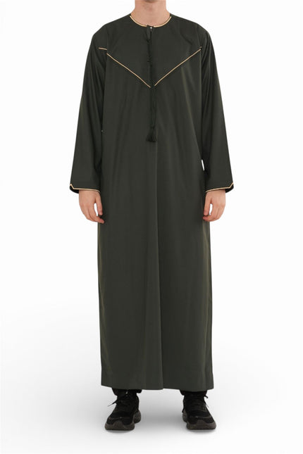Men's Ramadan Green Moroccan Jubba Robe Djellaba Eid Thobe - TT-007