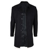 Men's Wool Blend Classic Collar Black Overcoat