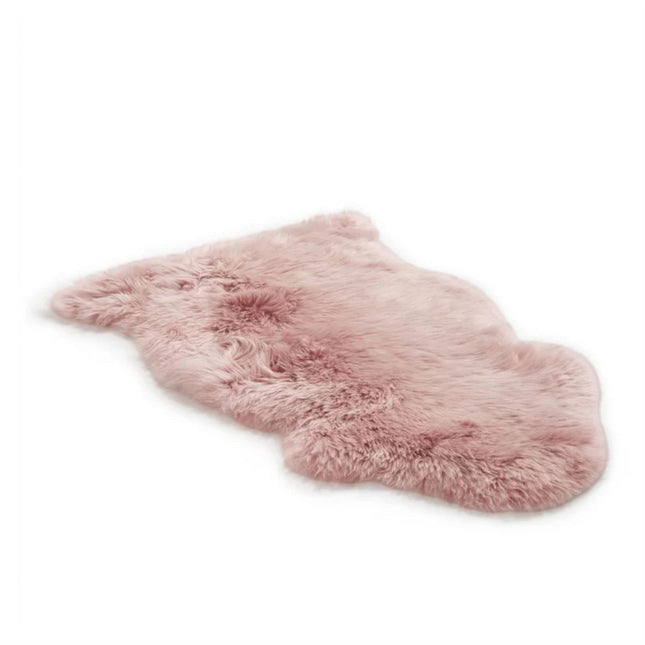 Genuine Rosa Pink Sheepskin Natural Silky Soft Fluffy Real Wool Rug