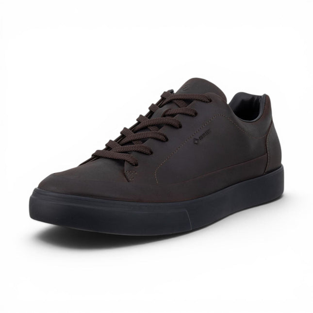 Ecco Men's Brown Leather Waterproof Trainer Sneaker Shoes - Soft 10
