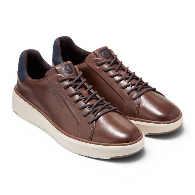 Cole Haan Men's GrandPro Luxe Mile Trainer Brown Leather Sneakers - C45103