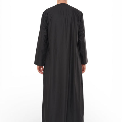 Men's Ramadan Eid Charcoal Black Moroccan Jubba Robe Djellaba Thobe - TT-008