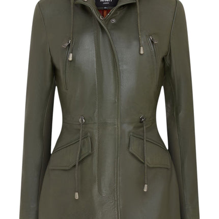 Womens Mid Length Hooded Parka Jacket-Oakengates