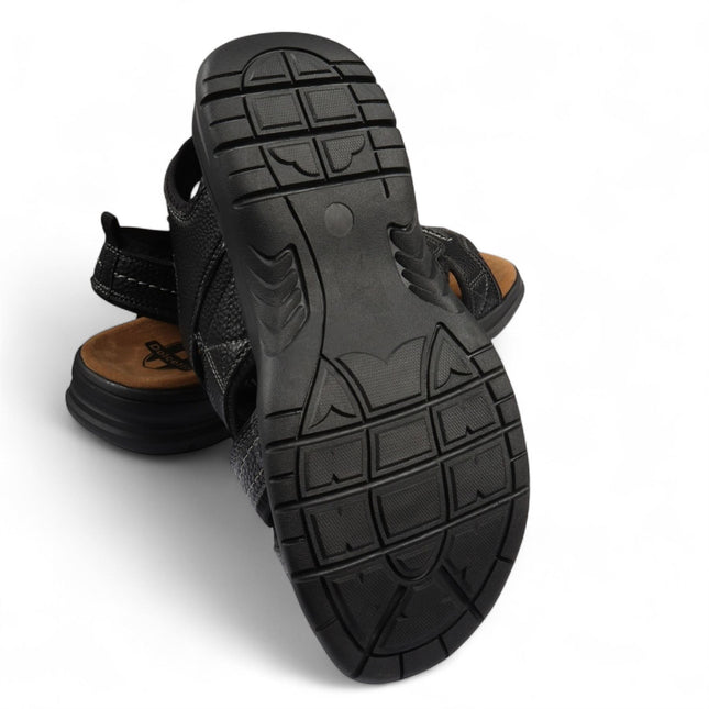 Men's Black Lightweight Open Toe Casual Sandals