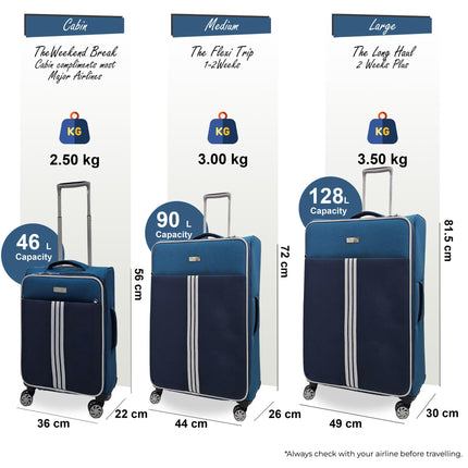 Lightweight  Soft Suitcases 4 Wheel Luggage Travel Bag