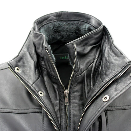 Mens Leather Mid Length Coat-Hanoi