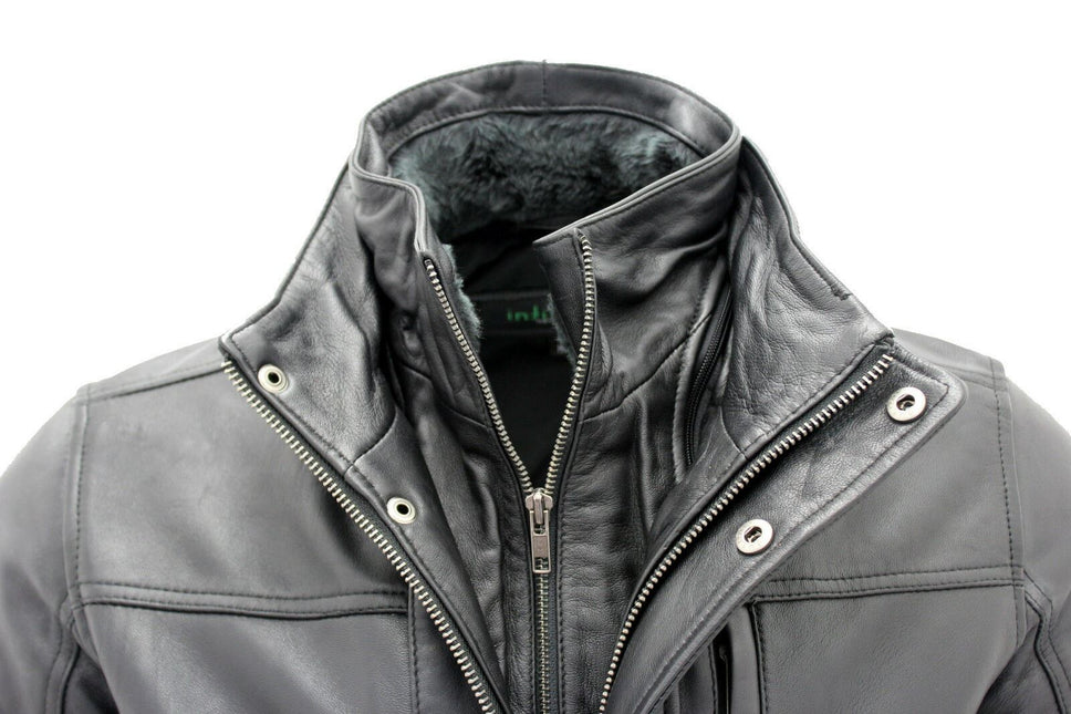 Mens Leather Mid Length Coat-Hanoi