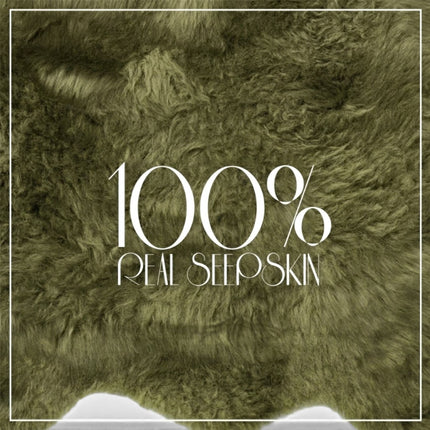 Genuine Sheepskin Green Double Natural Fluffy Silky Soft Real Wool Rug