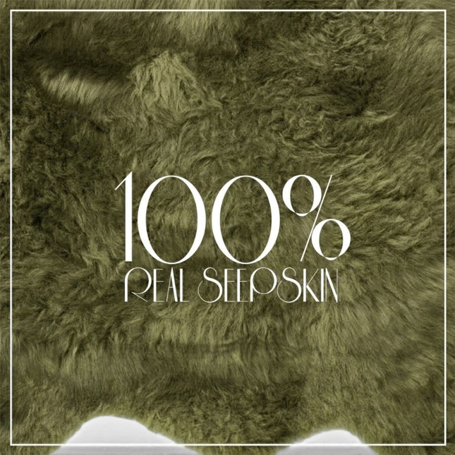 Genuine Sheepskin Green Double Natural Fluffy Silky Soft Real Wool Rug
