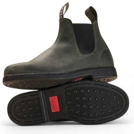 Rossi 607 Booma Moss Olive Green Leather Chelsea Boot