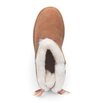 Women's Chestnut Tan Genuine Sheepskin Real Fur Winter Ankle Boots - Eclipse