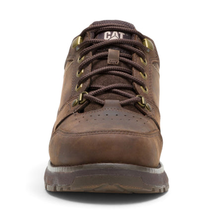 Caterpillar (CAT) Men's Dark Brown Leather Water-Resistant Hiking Shoes - Pursue Hiker Lo