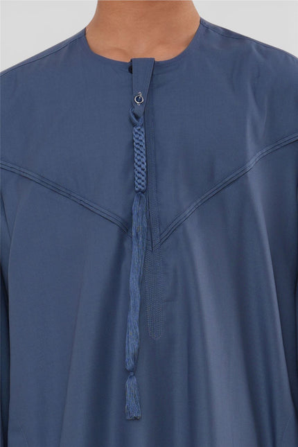 Kids Boys Eid Blue Moroccan Jubba Robe Djellaba Ramadan Eid Thobe - K-HM11