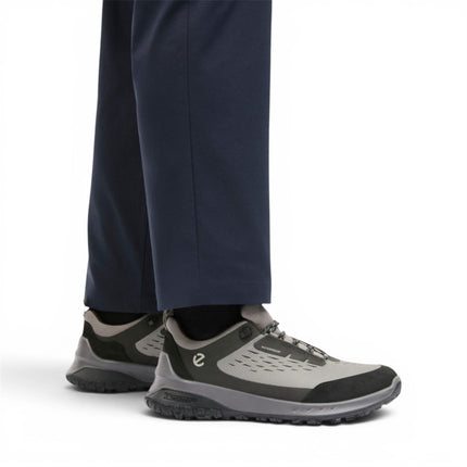 Ecco Men's Black Grey Leather Waterproof Outdoor Trainer Sneaker Shoes - ULT-TRN