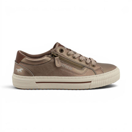 Mustang Women's Golden Faux Leather Trainer Sneaker Casual Shoes - M0112011
