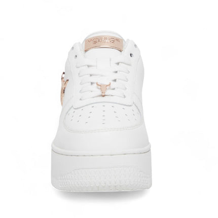 Windsorsmith Womens White Chunky Leather Platform Trainers Sneakers - Rich