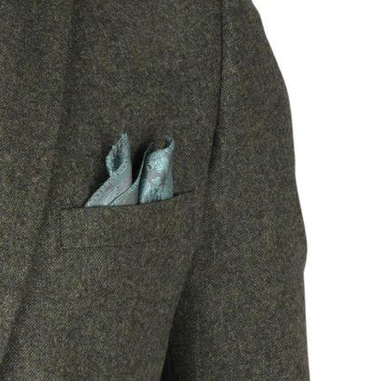 Men's Olive Green Wool Blend Tweed Formal Blazer
