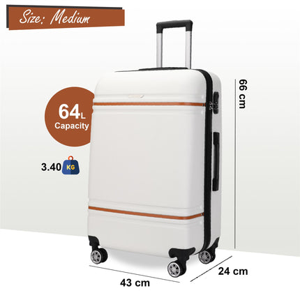 Hard Shell Modern Dual 4 Wheel Luggage Suitcase Set