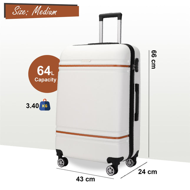 Hard Shell Modern Dual 4 Wheel Luggage Suitcase Set