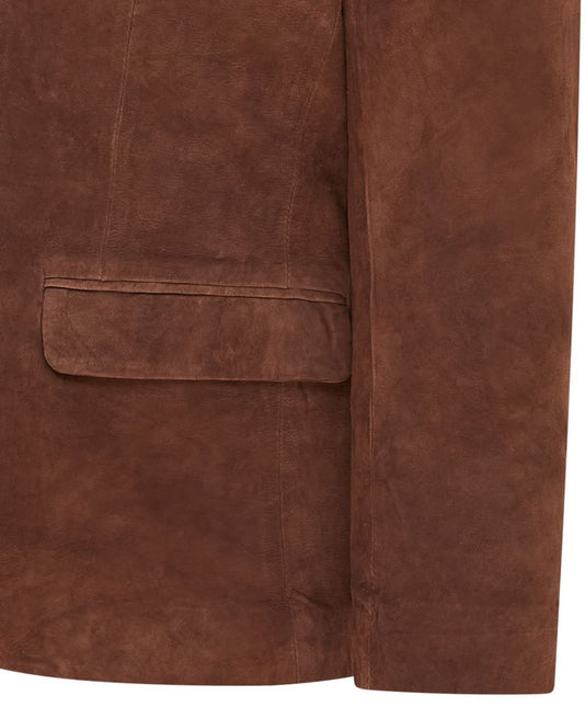 Mens Suede Blazer Jacket Soft Real Italian Leather Fitted Vintage Coat