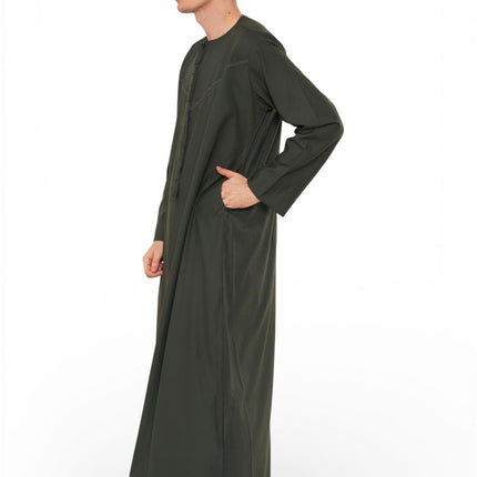 Men's Ramadan Eid Green Moroccan Jubba Robe Djellaba Thobe - TT-008