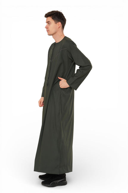 Men's Ramadan Eid Green Moroccan Jubba Robe Djellaba Thobe - TT-008