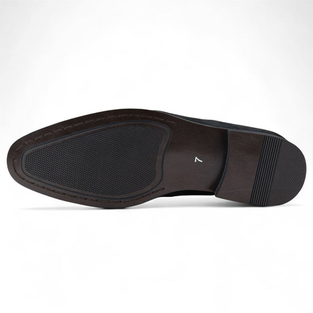 Men's Black Suede Moccasin Loafers Smart Slip-On Shoes