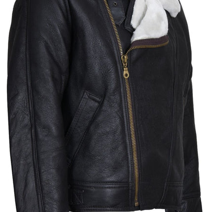 Mens Sheepskin Leather WW2 Bomber Jacket-Tucson
