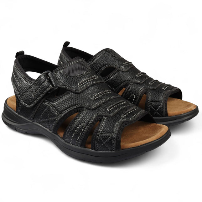 Men's Black Lightweight Open Toe Casual Sandals