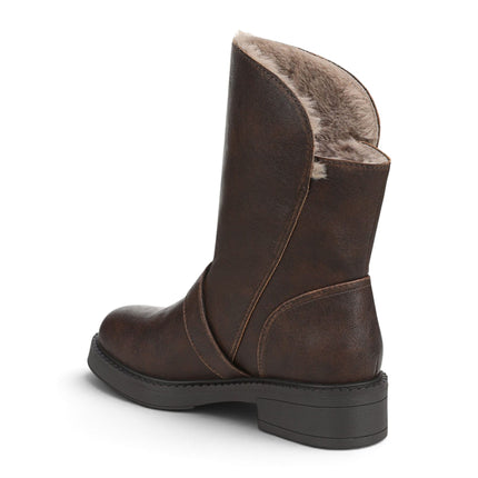 Blowfish Malibu Women's Brown Faux Leather Winter Biker Boots - Venice-Cozy