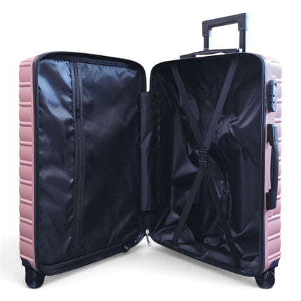 Hardshell Rose Gold Suitcase Set Robust 8 Wheel Luggage Cabin Case Bag